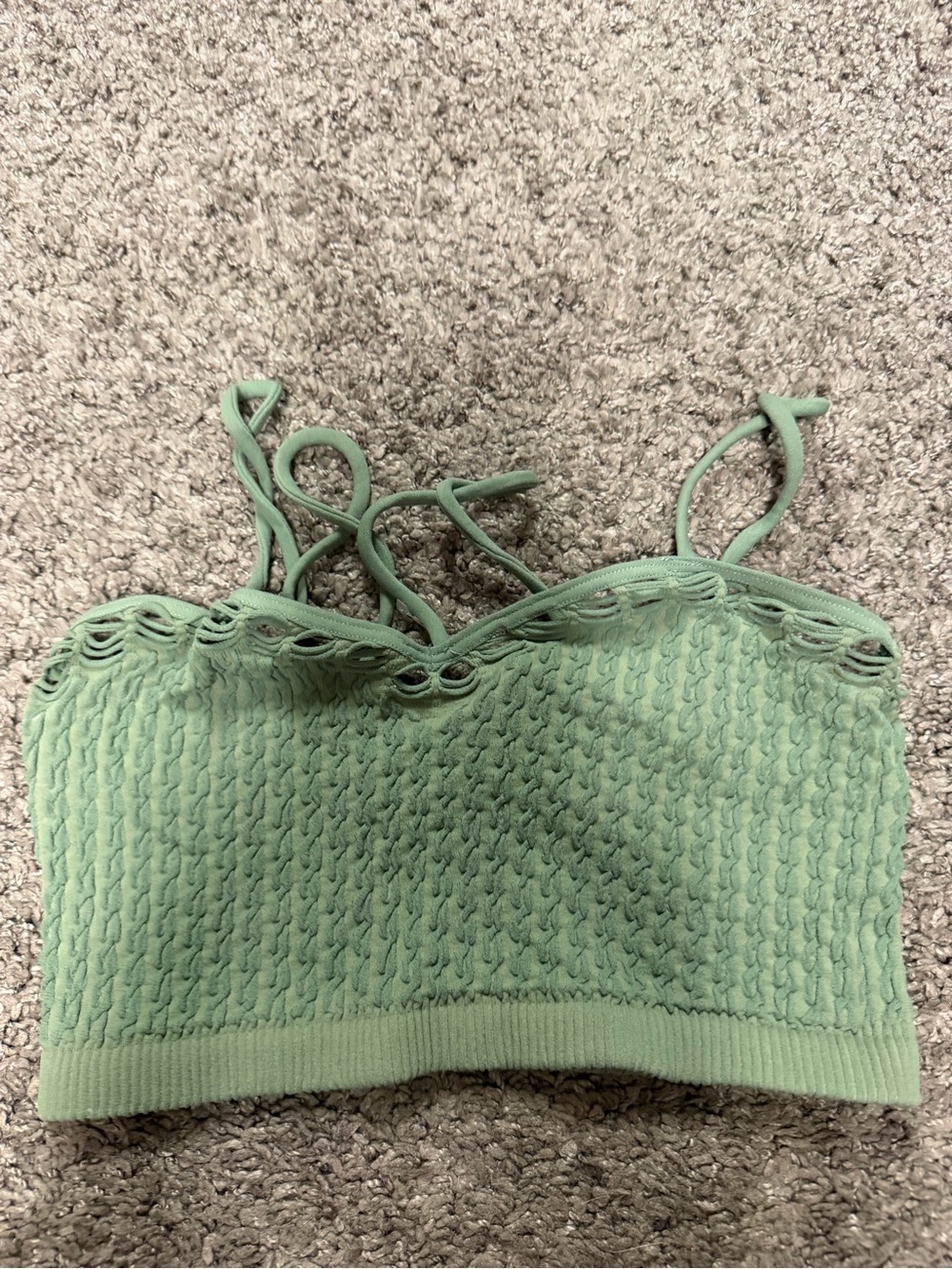 NWT Buckle Hedge Green Double Strap Tank Top Size xs/s